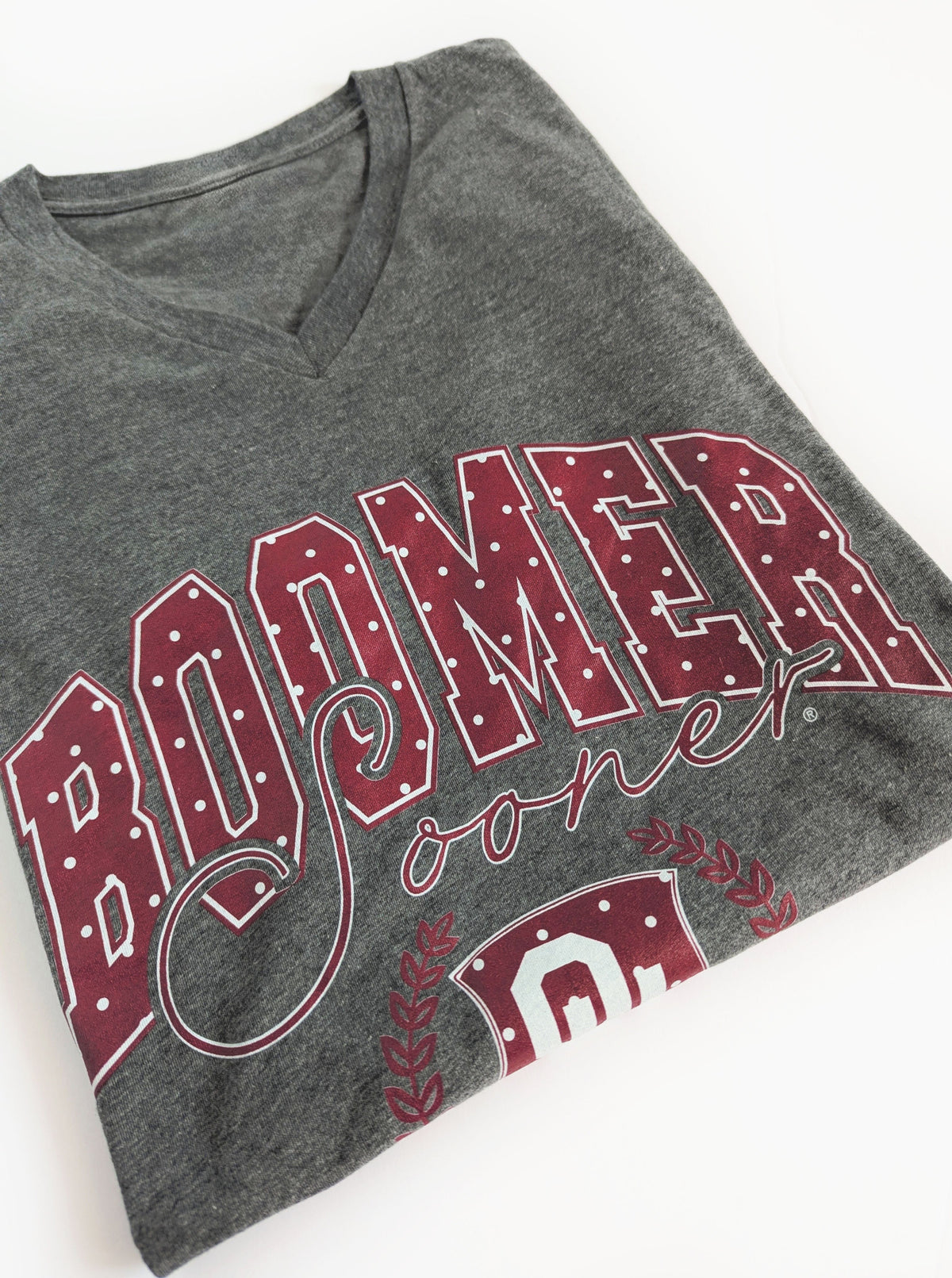 OU Polka Dot Graphic Tee | Grey