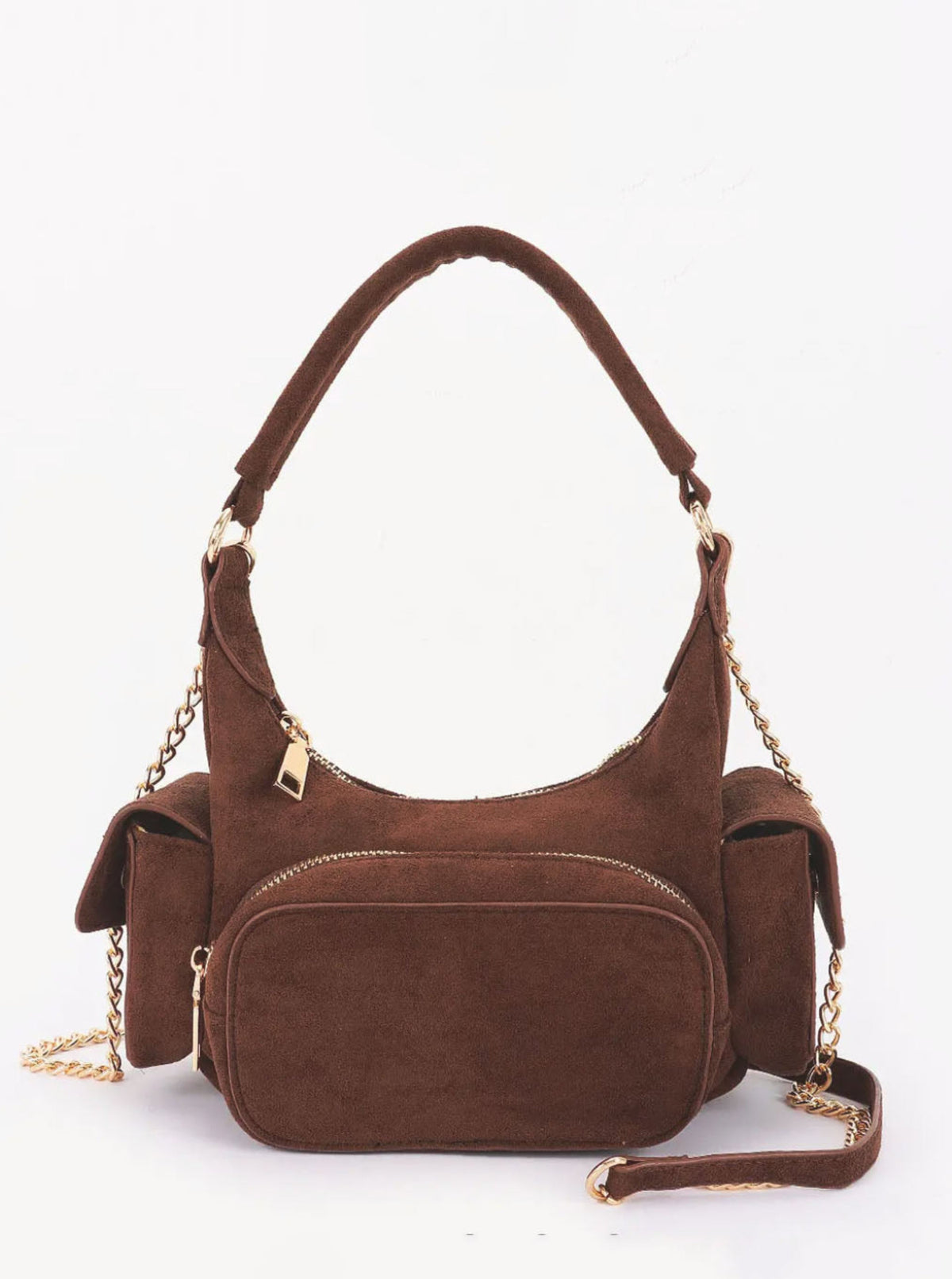 Suede Shoulder Bag | Chocolate