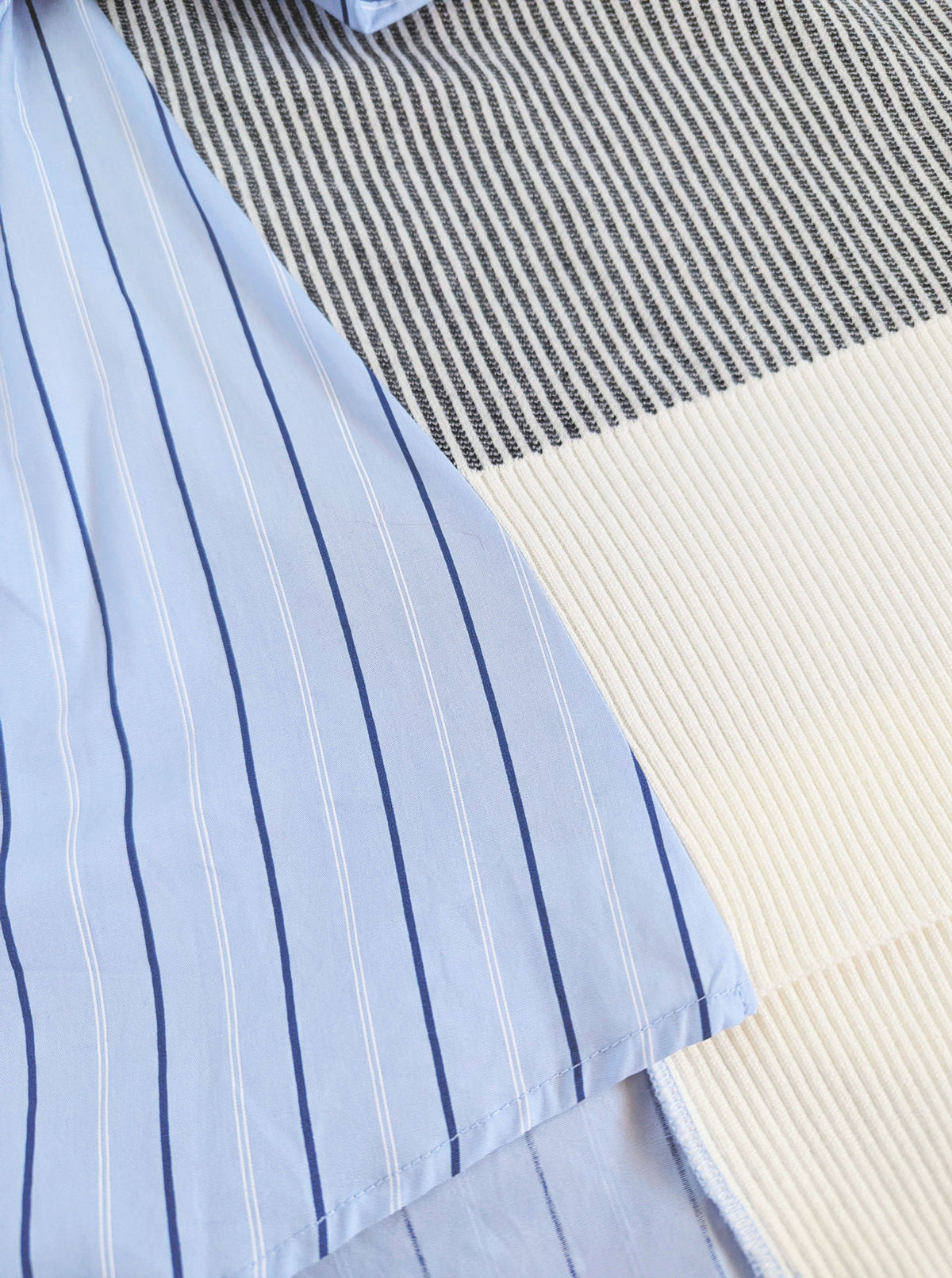 Mixed Fabric Top | Blue