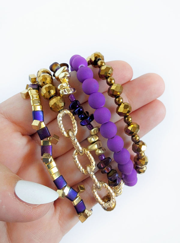Erimish Bracelet Stack | Purple