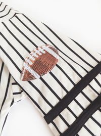 Gameday Striped Top | Black & Red