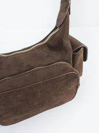 Suede Shoulder Bag | Chocolate