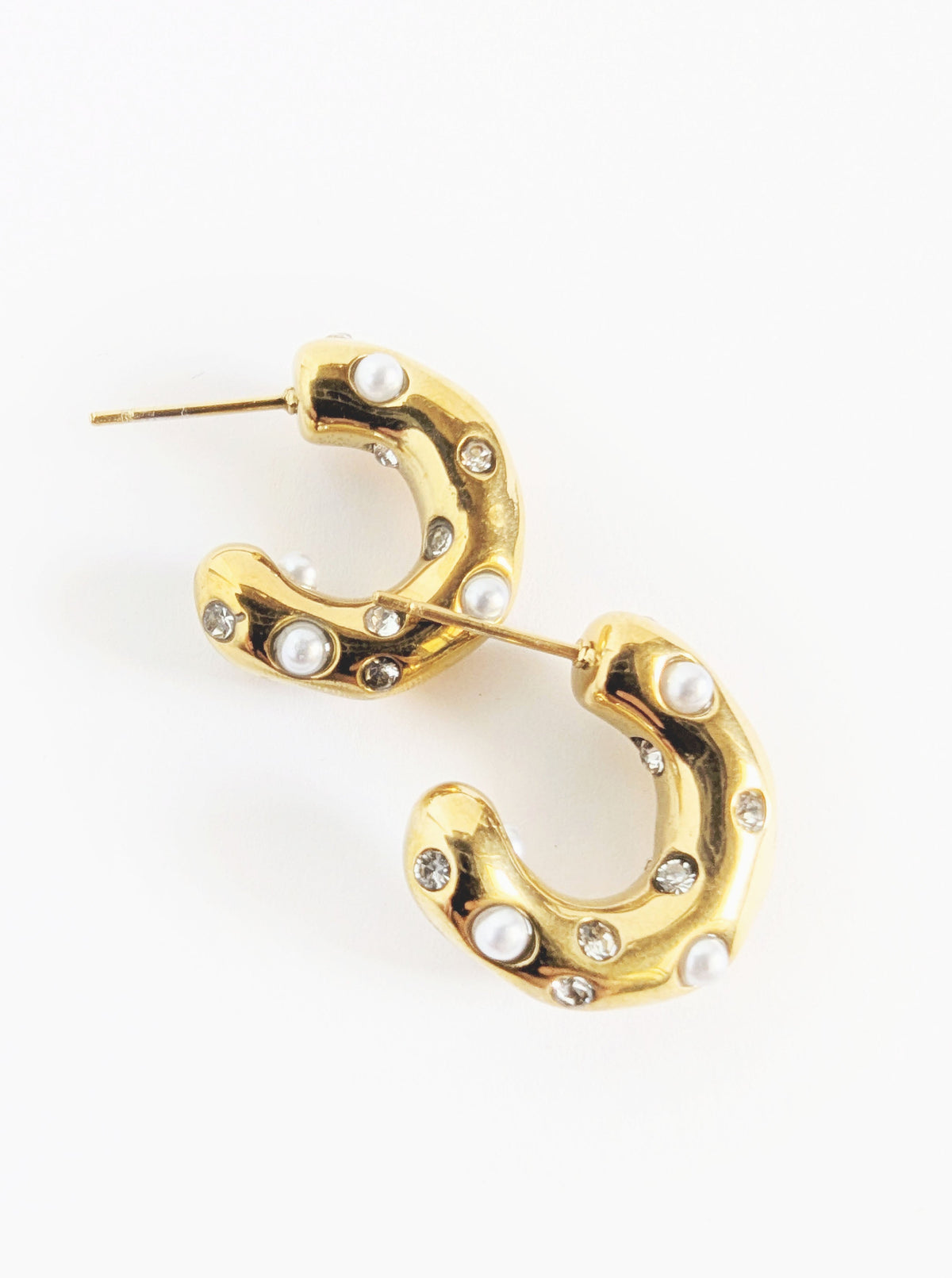 Tarnish Resistant Pearl Huggies