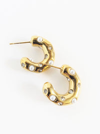 Tarnish Resistant Pearl Huggies