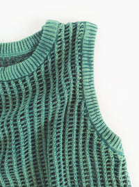 Lottie Crochet Vest | Hunter Green