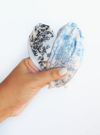 Toile Headband | Blue & Black