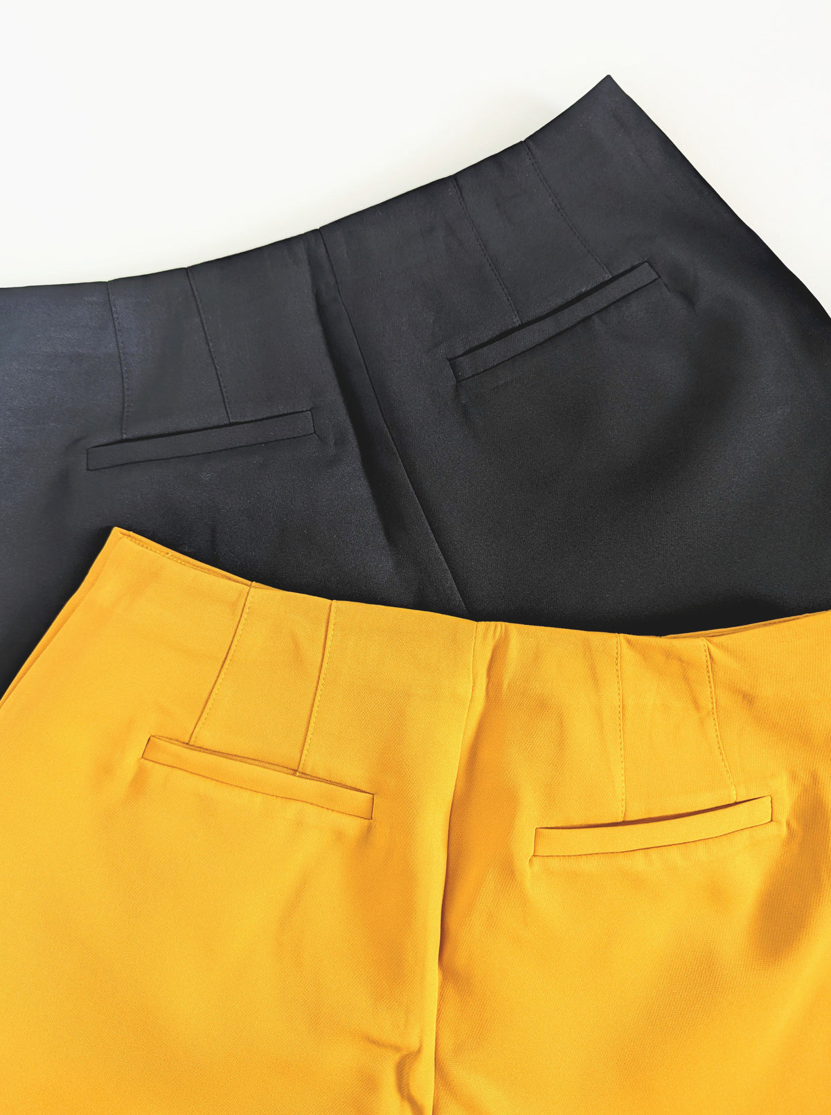 Tailored Shorts | Black & Mustard