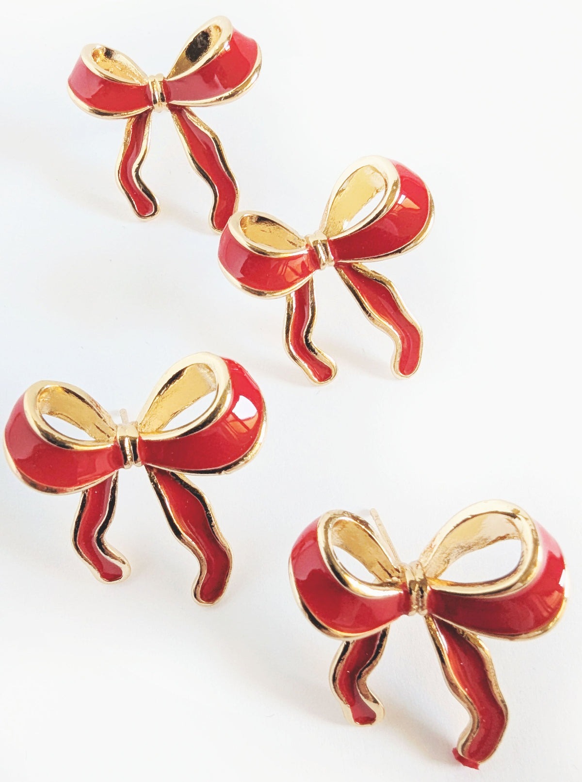 Bow Earrings | Red