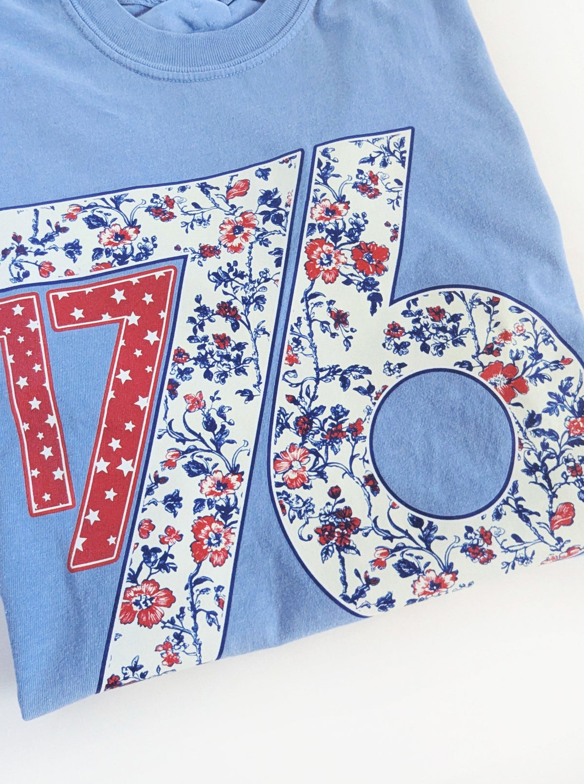 Floral '1776' Graphic Tee | Blue