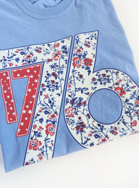 Floral '1776' Graphic Tee | Blue