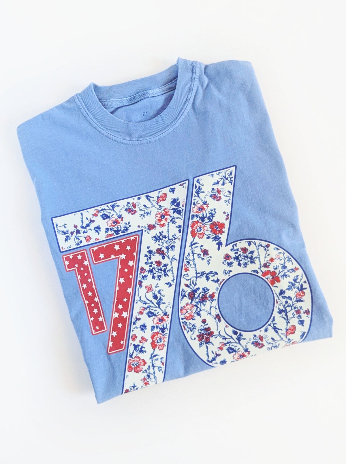 Floral '1776' Graphic Tee | Blue