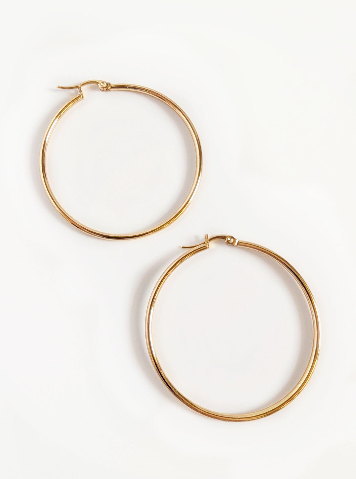 Tarnish Resistant Hoop Earrings | Gold