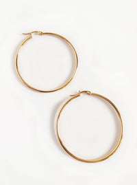 Tarnish Resistant Hoop Earrings | Gold