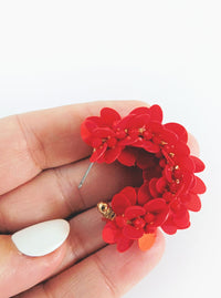 Sequin Hoop Earrings | Red, Green, Navy