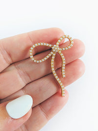 Pearl Bow Earrings | Gold