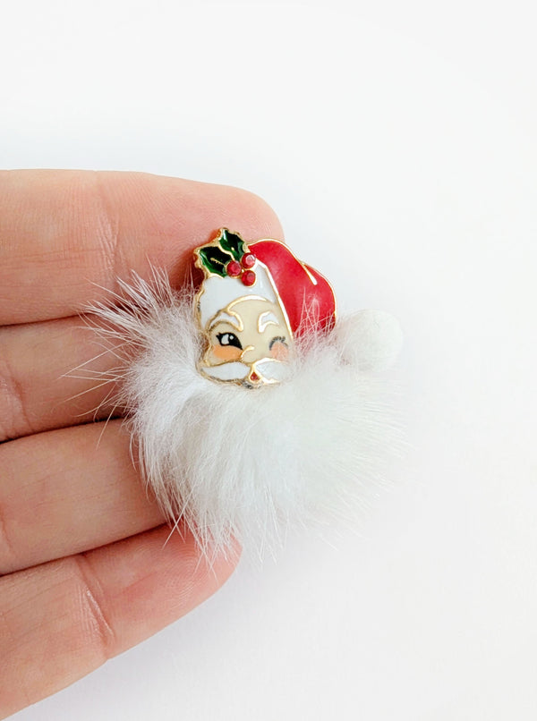 Santa Earrings | Pink & Red