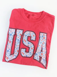 USA Daisy Graphic Tee | Paprika *Restock Coming*