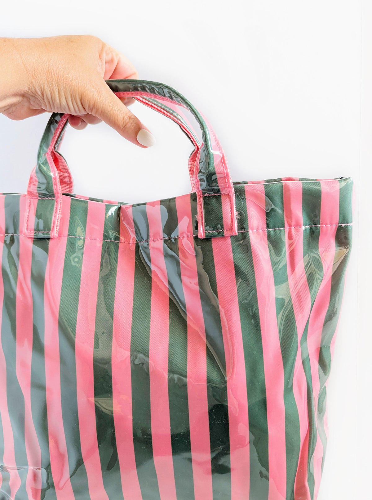 Striped Tote Bag | Pink & Green