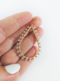 Pearl Teardrop Earrings | Gold