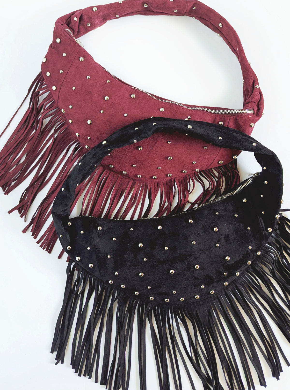Riveted Fringe Hobo | 2 Color Options