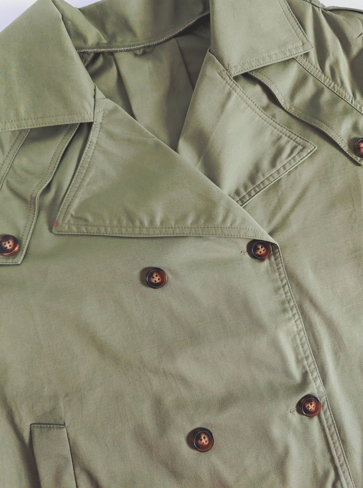 Crop Trench Coat | Olive
