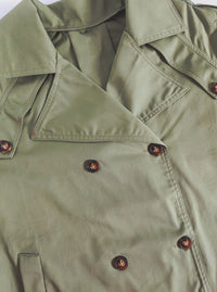 Crop Trench Coat | Olive