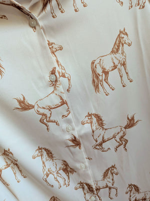 Wild Horses Satin Blouse | Ivory