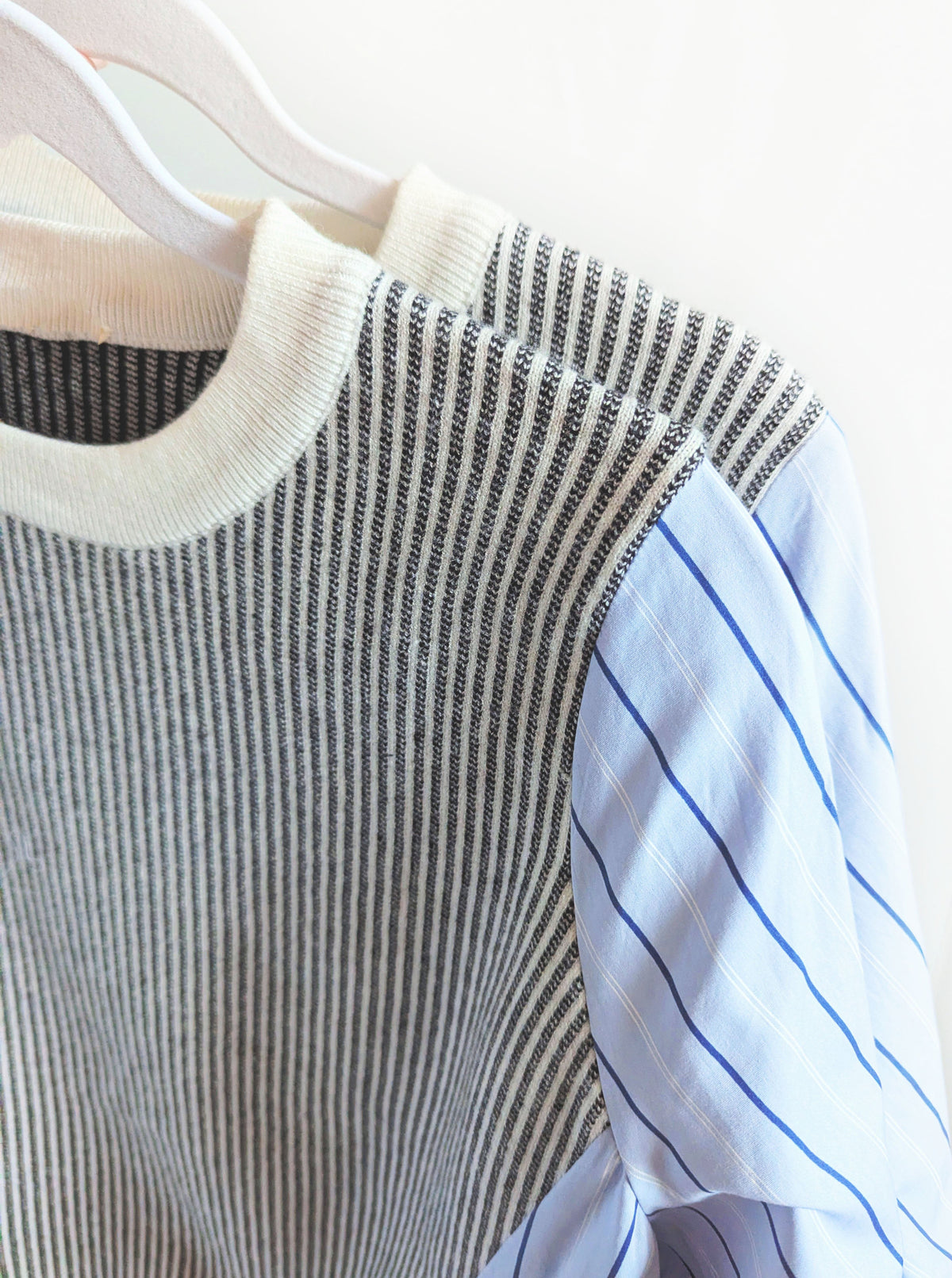 Mixed Fabric Top | Blue