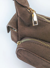 Suede Shoulder Bag | Chocolate