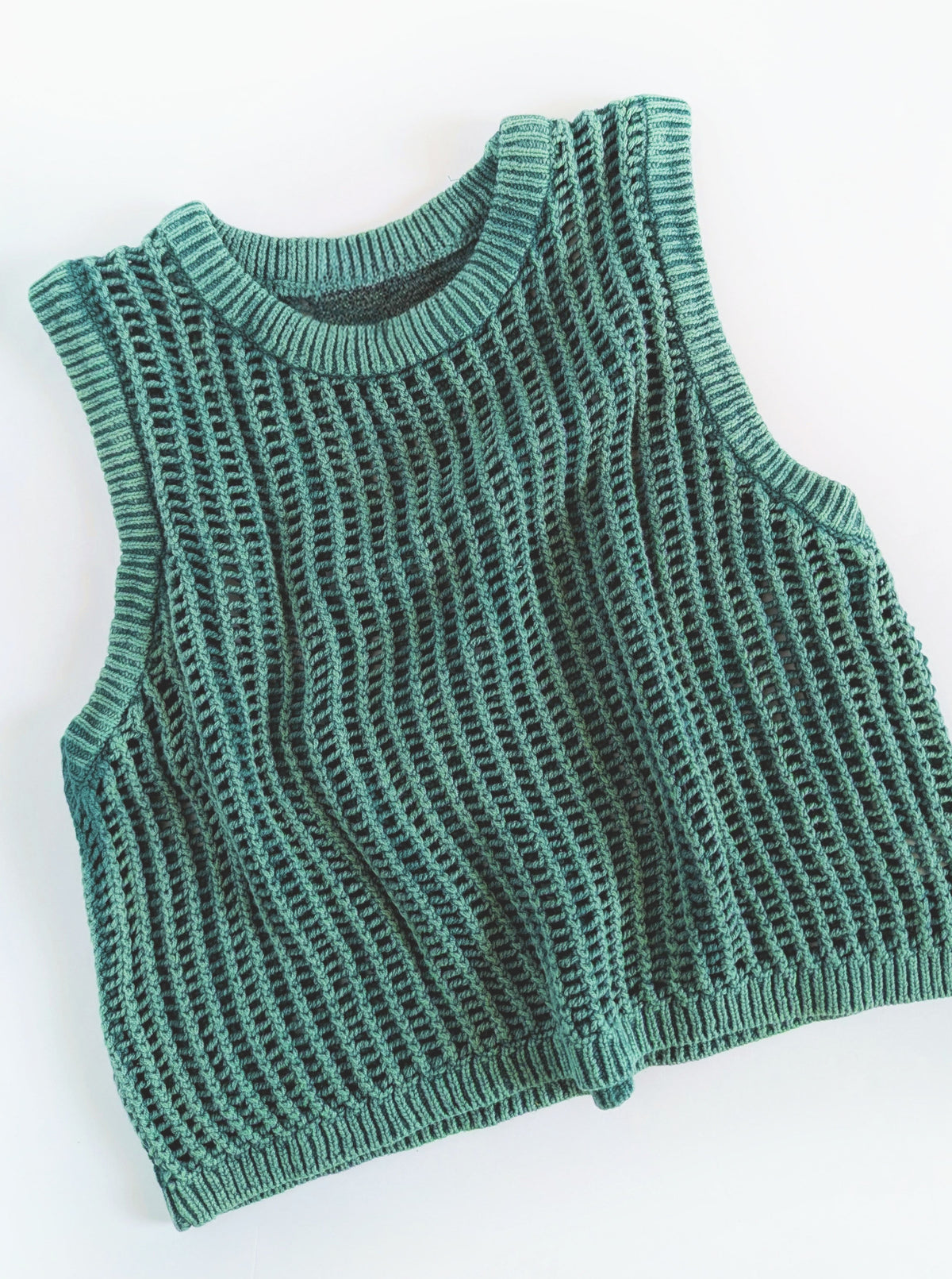 Lottie Crochet Vest | Hunter Green