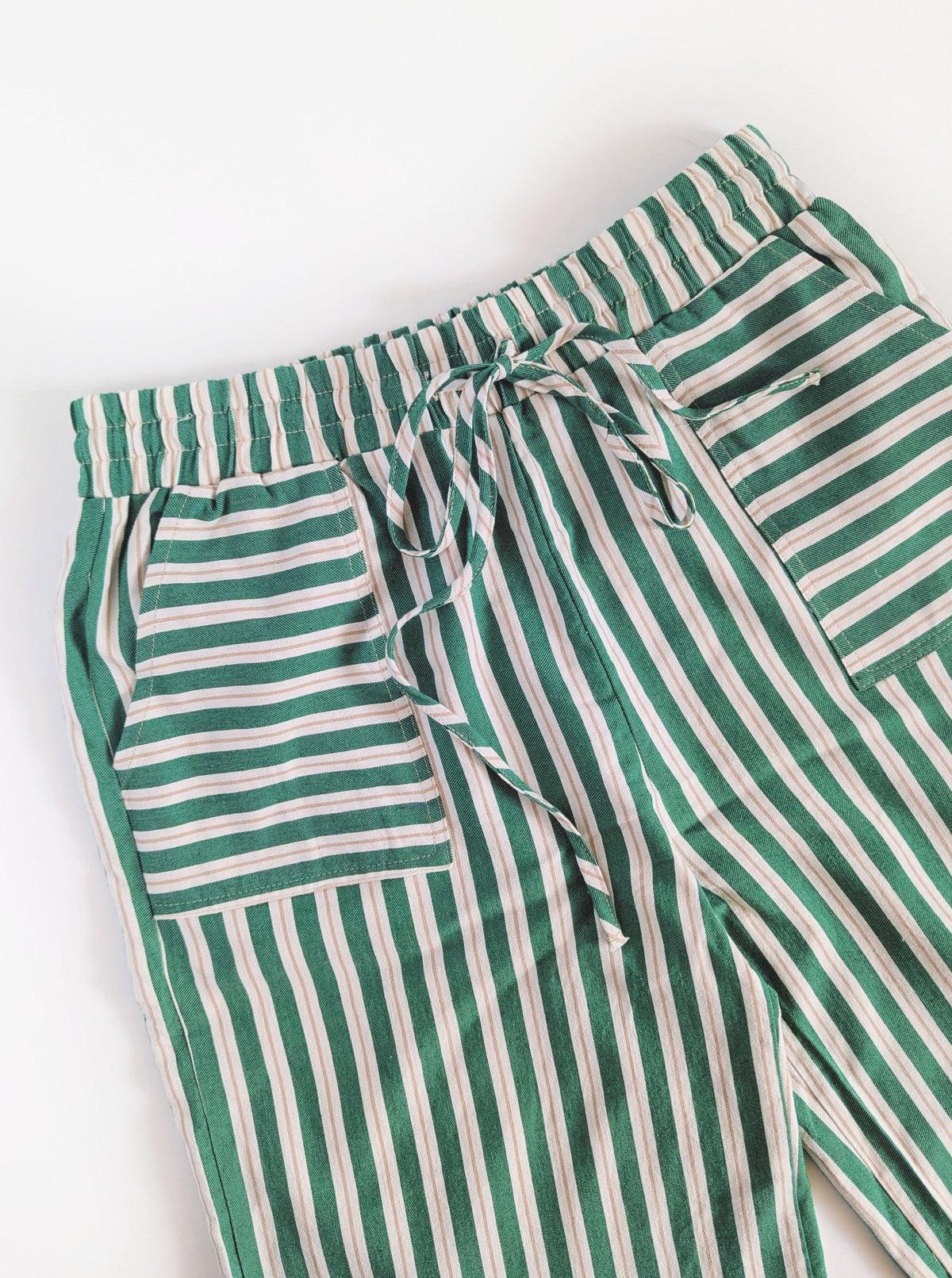Striped Wide Leg Pants | Green