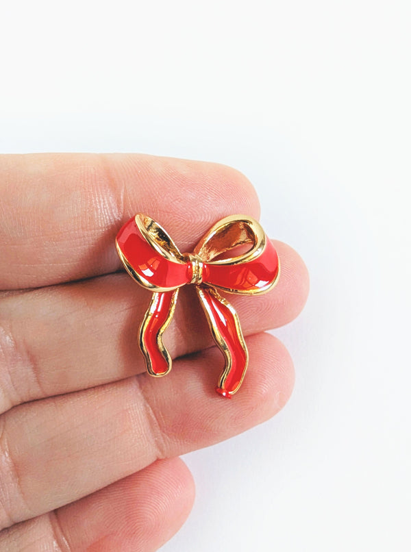 Bow Earrings | Red