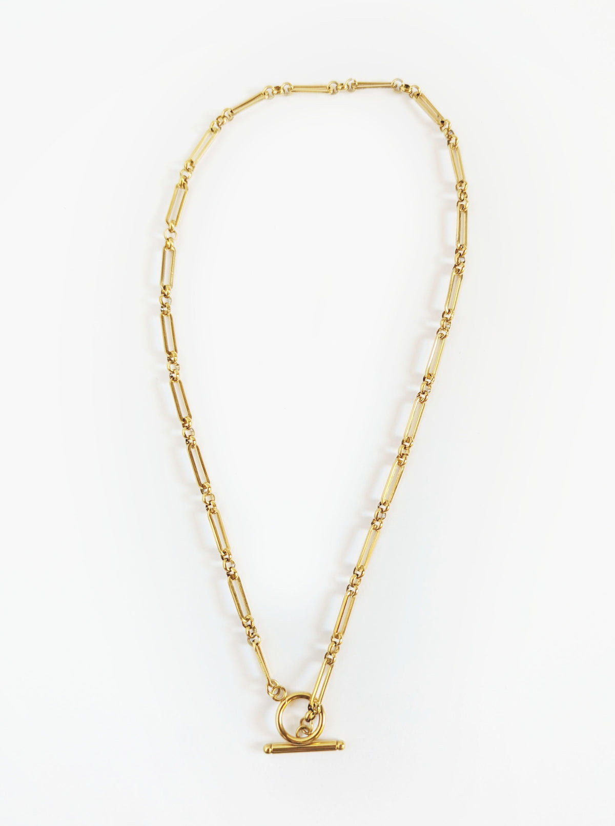 Tarnish Resistant Toggle Necklace | Gold