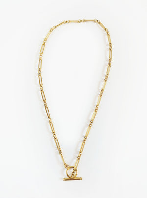 Tarnish Resistant Toggle Necklace | Gold