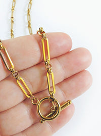 Tarnish Resistant Toggle Necklace | Gold