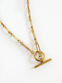 Tarnish Resistant Toggle Necklace | Gold
