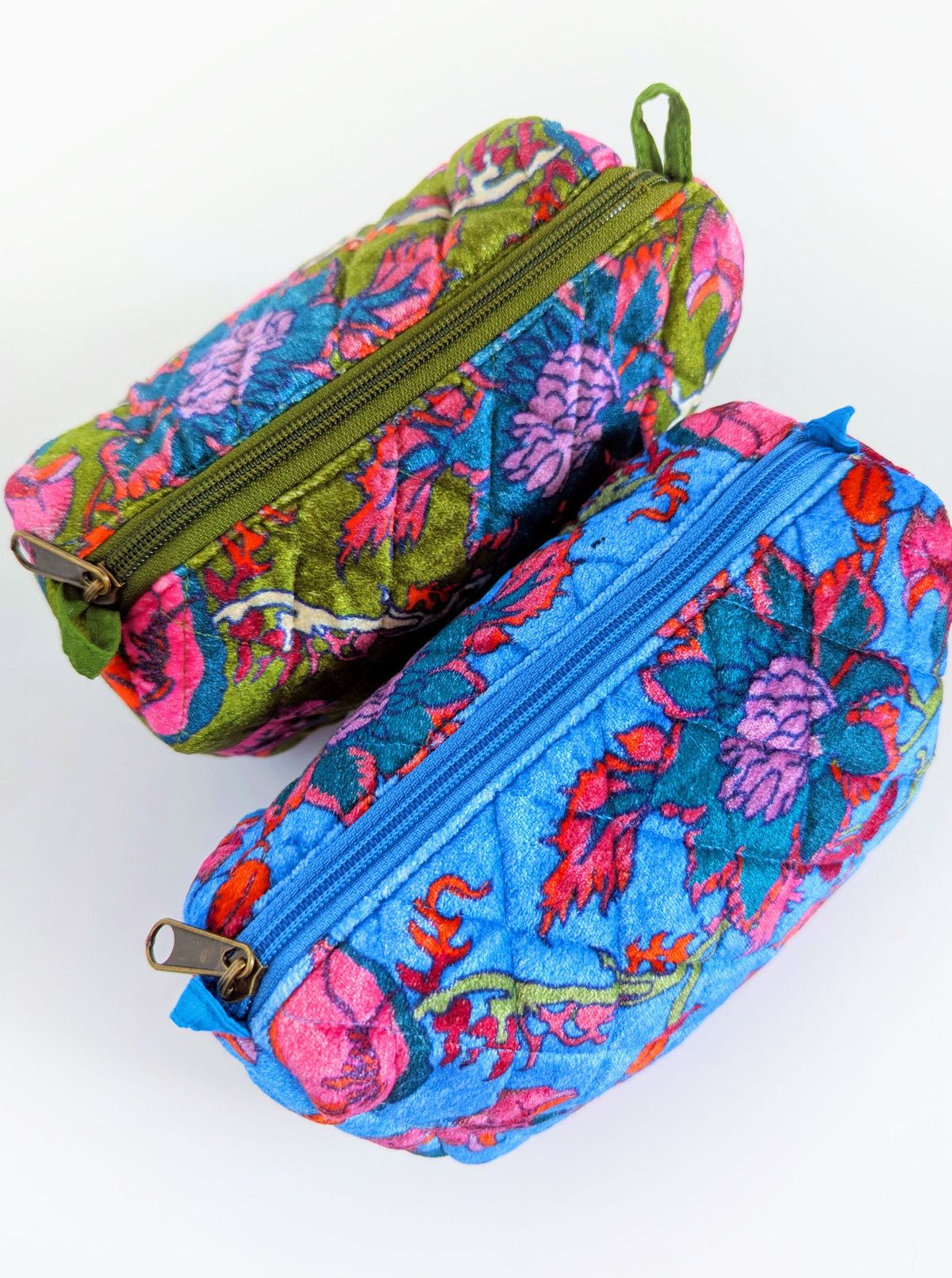 Floral Travel Bag | Blue & Olive