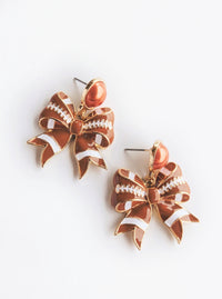 Sports Bow Earrings | Football & Basketball