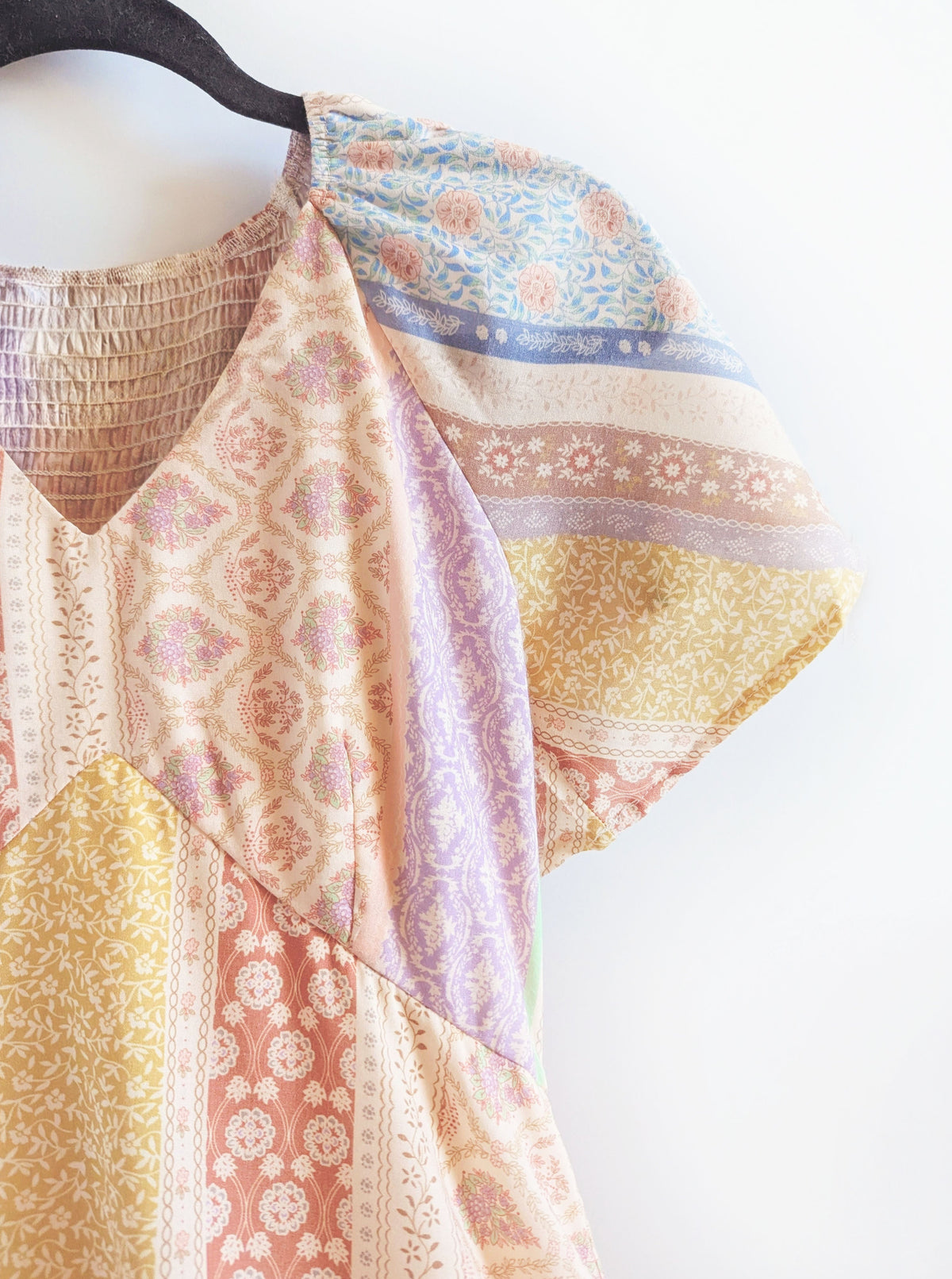 Patchwork Boho Midi Dress