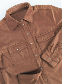 Outlaw Faux Suede Top | Brown
