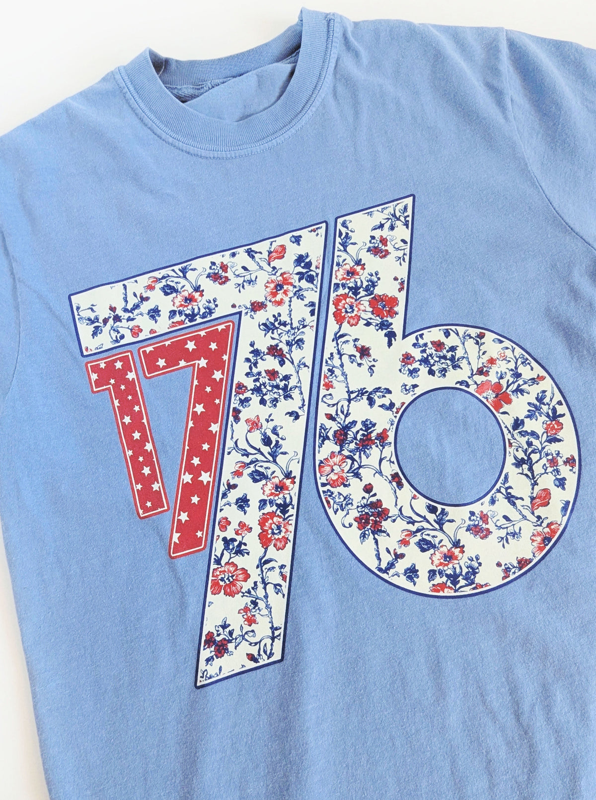 Floral '1776' Graphic Tee | Blue