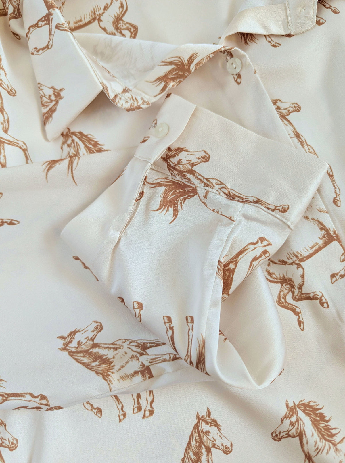 Wild Horses Satin Blouse | Ivory