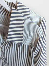 Striped Denim Babydoll Dress | Navy & White