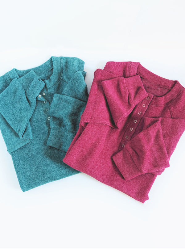 Cozy Henley | Cabernet & Spruce