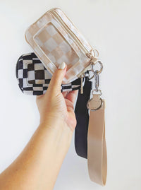 Checkered Wallet, Cardholder, ID Keychain | 2 Colors