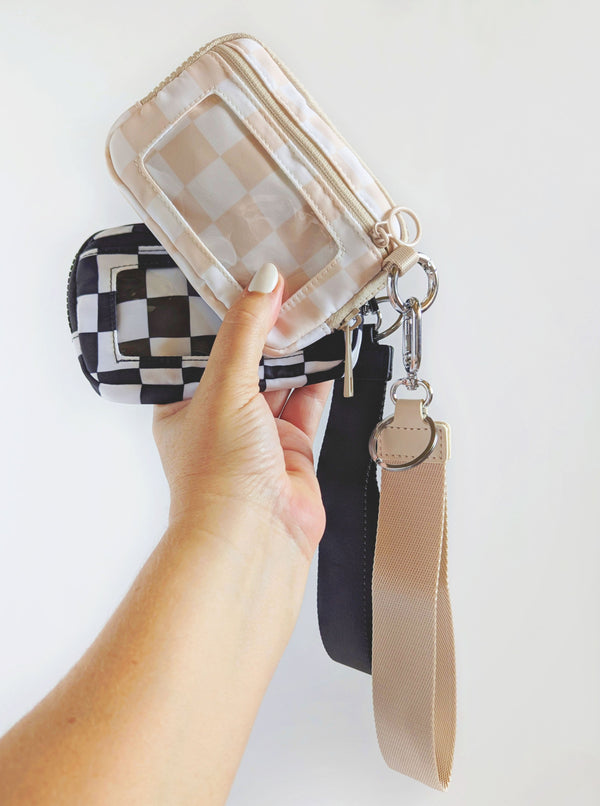 Checkered Wallet, Cardholder, ID Keychain | 2 Colors