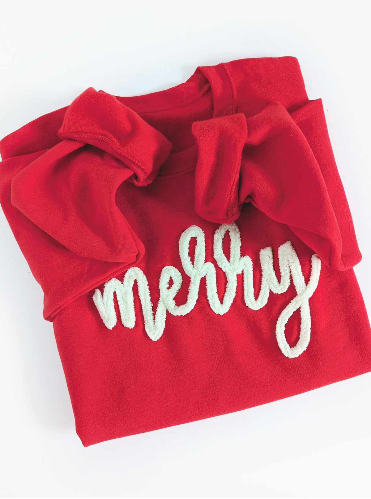 Merry Yarn Embroidered Sweatshirt | Red