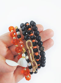 Erimish Bracelet Stack | Orange & Black