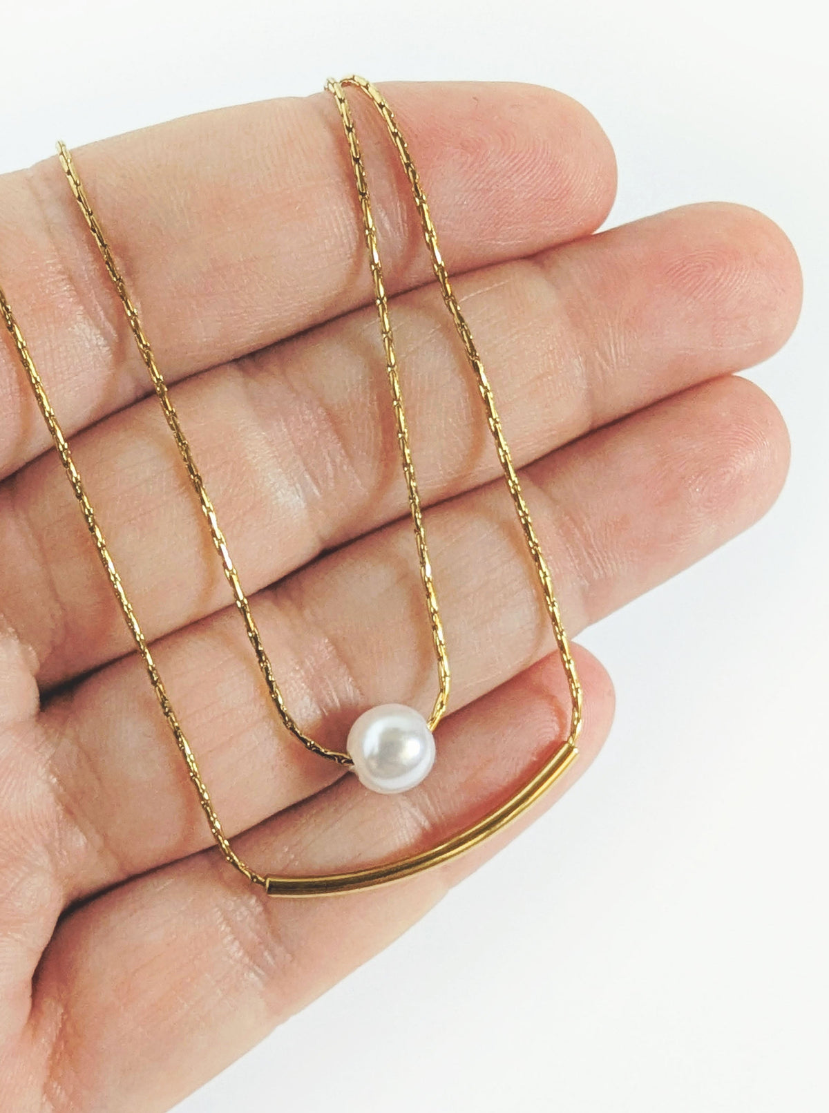 Tarnish Resistant Pearl Necklace | Gold
