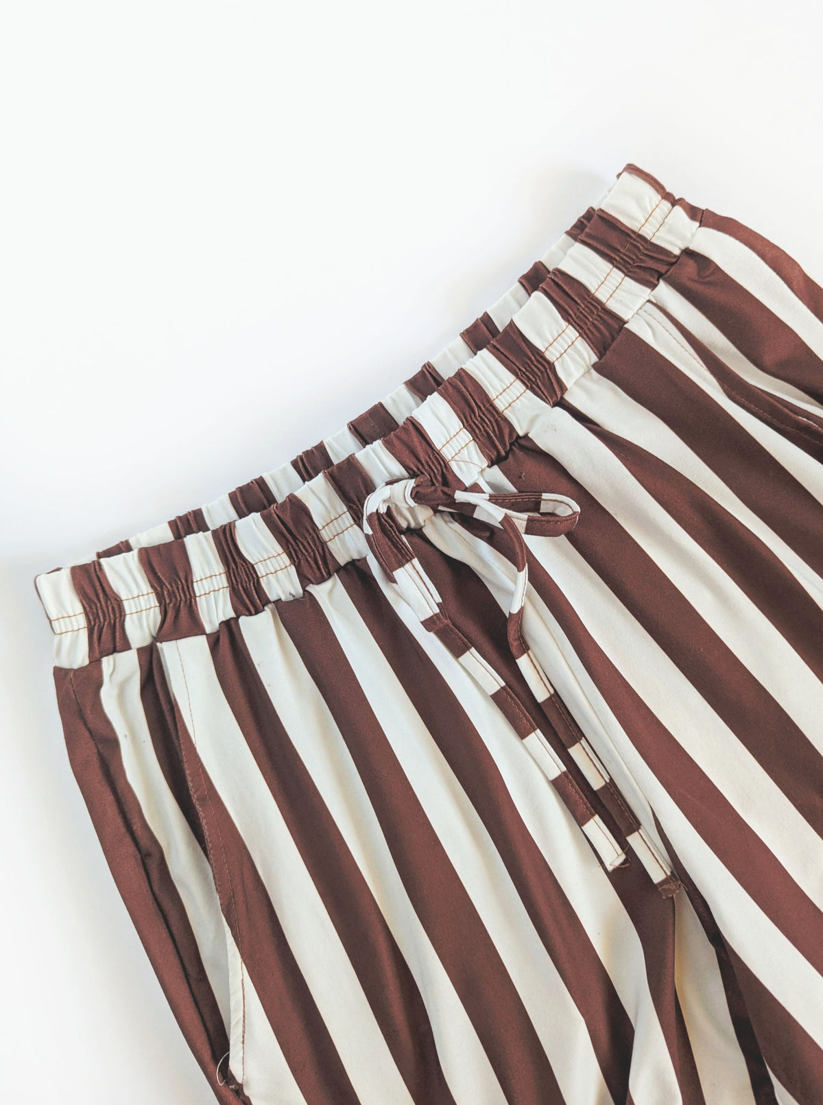 Striped Pants | Brown & White